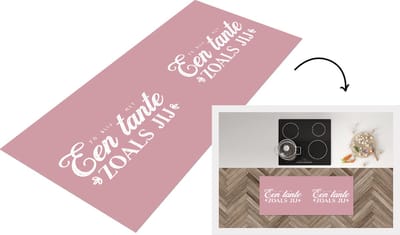 Keukenloper - Loper keuken - Roze - Spreuken - Quotes - 'Zo blij met een tante zoals jij' - 120x50 cm - Keukenloper vinyl