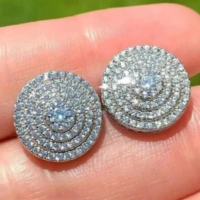 Huitan Elegante Temperament Oorbellen met Ronde Glanzende Zirkonia voor Vrouwen Eenvoudige Stijlvolle Oorbellen Luxe Bruiloft Sieraden gray