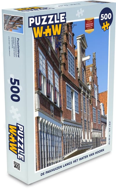 Puzzel De pakhuizen langs het water van Hoorn - Legpuzzel - Puzzel 500 stukjes
