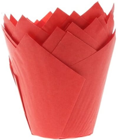 House of Marie Muffin Bakvormen - Muffin Vormpjes Papier - Tulp Rood - pk/36