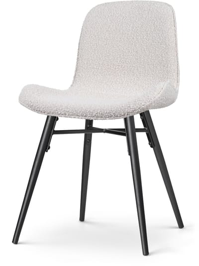 Nolon Nova-Fé Eetkamerstoel Bouclé Beige - Stof - Zwarte Poten - Industrieel