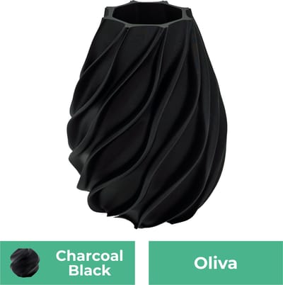 Oliva organische vaas – Decoratieve vaas - Zwart - 3d geprinte vaas – geschikt voor droogbloemen - 20CM