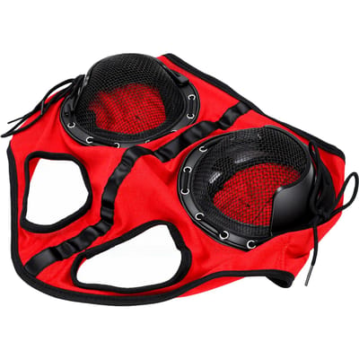 Œillère pour cheval Coupe-vent Anti-sable Respirante Confortable Œillères pour cheval pour aider à la concentration Équipement d'équitation Course Rouge rouge