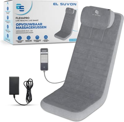 El Suvon - Shiatsu Massagestoel - Shiatsu Massagekussen - Rug- en Nekmassage - Met Verwarming - Grijs