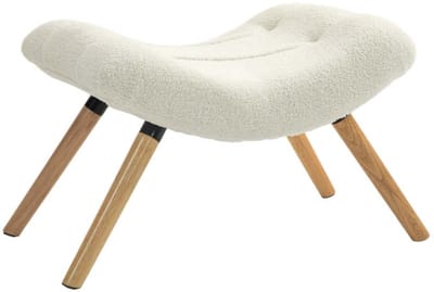 Voetenbank Make-up Poef 67x45x38 cm Beige Stevige Houten Poten Zachte Pluche Stof Comfortabele Kussenontwerp Moderne Eenvoudige Stijl Geschikt voor Woonkamer, Slaapkamer, Gang
