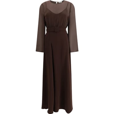 P.A.R.O.S.H. Bruin Polyester Casual Jurk