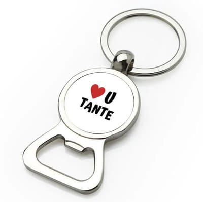 Akyol - love u tante flesopener - Tante - de liefste tante - verjaardag - cadeautje voor tante - tante artikelen - kado - geschenk - 9 bij 3 cm