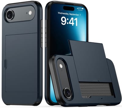 Coverup Hoesje - Geschikt voor iPhone Air Hoesje - Coverup Hybrid Card Slider Back Cover - Blauw