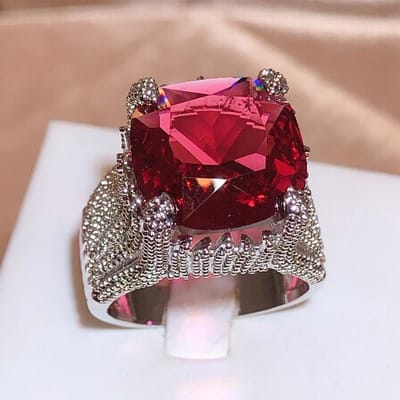 Klassieke Luxe Echte Massief Zilver Kleur Ring 3Ct AAA+ Zirkoon Trouwsieraden Ring Verloving Voor Vrouwen Meisjes Cadeau 6 black