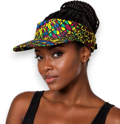 Zonneklep / Pet met Afrikaanse print - Zonnecap - Zomerpet - Sun visor - Multicolor Sunburst