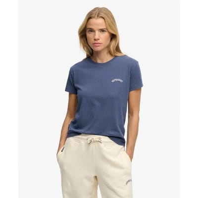 Superdry Essential Logo Fitted T-shirt Blauw Grootte: 42