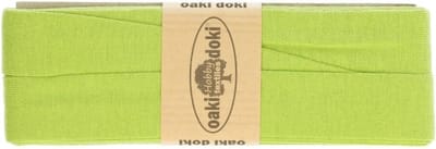 Oaki Doki Jersey Tricot Biaisband 20mm – 3 Meter – Kleur 448 Limegroen – Elastisch Afwerkband voor Naaiprojecten