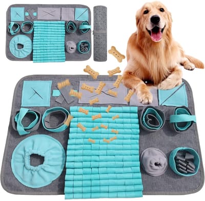 Honden Snuffelmat - Interactief Voer Verstop Speelkleed - Anti-schrok Slow Feeder & Trainingsmat - 66×44 cm