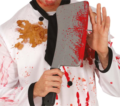 Fiestas Guirca Horror mes met bloed - 40 cm - kunststof - slagersmes - Halloween accessoires