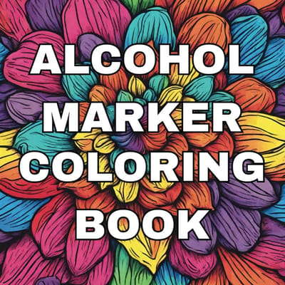 Alcohol Markers - Kleurboek voor Markers - Grootformaat - Eenvoudige en Vloeibare Ontwerpen - Landschappen en Bloemen - Voor Volwassenen