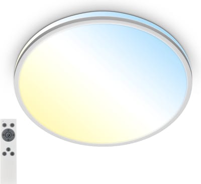 Briloner Pulup - LED plafondlamp - 3821014 - Dimbaar - Afstandsbediening - Timer - Nachtlamp functie - CCT kleurtemperatuur regeling - Ø33 x 6 cm - Mat chroom