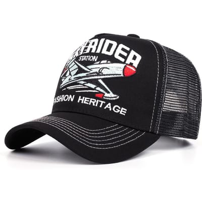 Creatieve Nieuwe Webhat Skyrider Vliegtuig Street Dance Skateboarding Hip Hop Hoed Vrachtwagenhoed Buitensporten Zonneklep Pet black