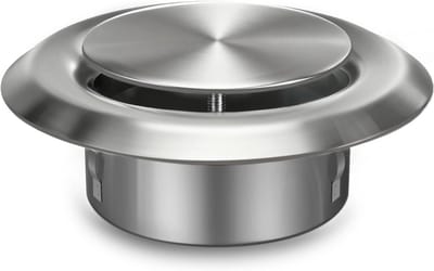 Ventilatierooster 100 mm met hoed van 304 roestvrij staal - Rond afvoerluchtrooster met schroeven en insectengaas