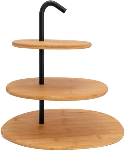 Cosy & Trendy Buffet en tafel etagere met 3 lagen - bamboe hout - 25 x 32 cm - hapjes serveren