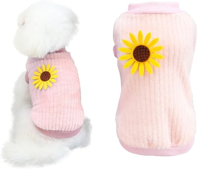 Hondentrui van Pluche voor Winter - Zachte en Warme Kleding voor Honden en Katten in Apricot (Roze, L)
