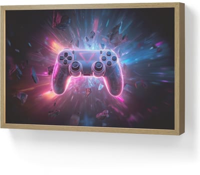 Nachtlampje 60x40 cm - Kinder lamp - Controller - Neon - Explosie - Abstract - Tafellamp kinderkamer draadloos - Slaapkamer lampje - Bedlamp kinderen - Kinderlampje - Wandlamp babykamer - Nachtlampjes