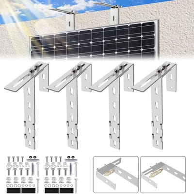 4st Verstelbare Haken Voor Zonnepanelen, Geschikt voor Balkon, Rond & Vierkant