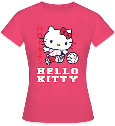 Hello Kitty Speelt Voetbal T-Shirt Dames