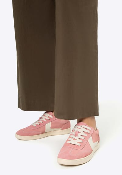 Wittchen Suède Sneakers voor Dames met Contrasterende Roze en Witte Eco-Lederen