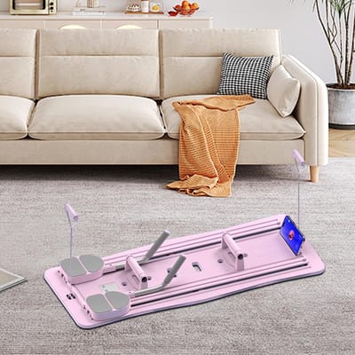 Pilates Board - Reformer Plank - Full Body Training - Opvouwbaar Ontwerp - 106 x 41 x 7 cm - Roze