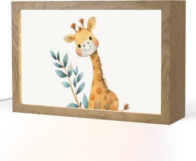 Nachtlampje 30x20 cm - Kinder lampje - Giraf - Dier - Wilde dieren - Tafellamp kinderkamer - Slaapkamer lamp - Bedlamp kinderen - Kinderlampje stopcontact - Wandlamp babykamer - Nachtlampjes