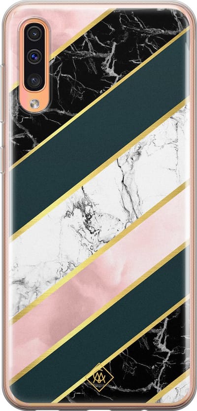 Casimoda® hoesje - Geschikt voor Samsung A50/A30s - Marmer strepen - Backcover - Siliconen/TPU - Multi