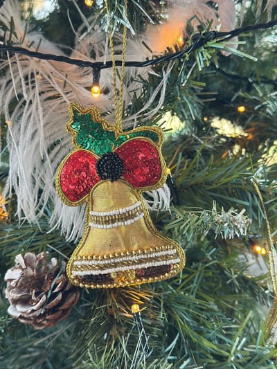 HEM Kerstbel Kerstbal – Kersthanger 12 cm – Ornament Bel – Chique Kersthanger – Kerstdecoratie voor in de Boom
