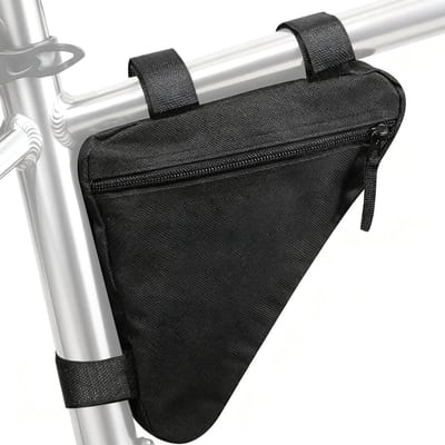 Fietsframe Tas - Premium Fietstas voor Mountainbike en Racefiets - Lichtgewicht Driehoekige Fietsframe Tas (Klein Zwart)