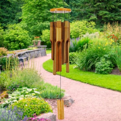 Quvo® Windgong Bamboe - Windgong Buiten - Windorgel - Bruin - 13cm x 13cm x 82cm