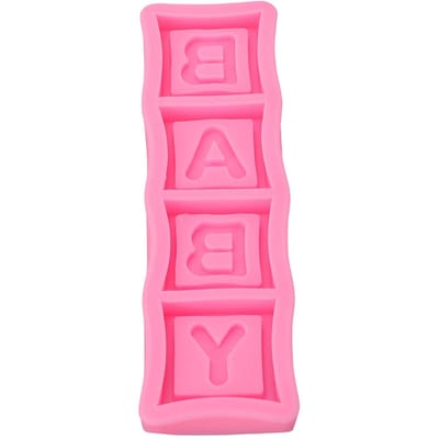 BABY Letter Siliconen Vorm Hoge Lage Temperatuur Bestendig BABY Letter Fondant Chocolade Vorm voor Taartdecoratie pink
