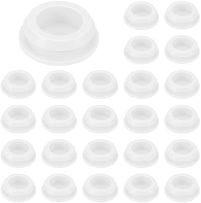 Dailygoods - M METERXITY Set van 15 siliconen gatpluggen, klikbare vergrendelbare pluggen voor gat van 15,5-17 mm, rubberen rubberen plug met rond gat voor keuken, schotten, waterdichte afdichtingspluggen [wit]