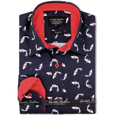 Overhemden Heren Lange Mouwen - Overhemd Heren Strijkvrij - Heren Blouse met Lange Mouwen - Blouse Heren Slim Fit - 3101 - Navy
