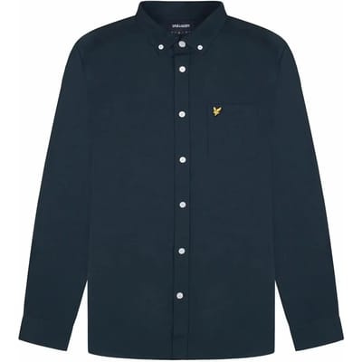 Lyle & Scott Regular Fit Light Weight Oxford Shirt Heren - Vrijetijds blouse - Donkerblauw - Maat S