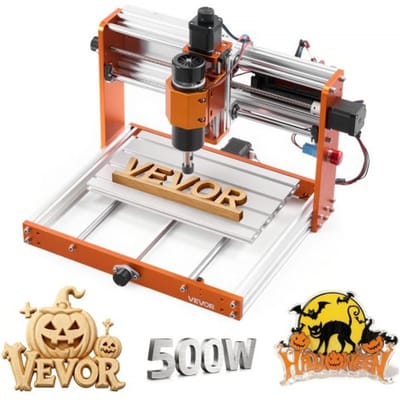 VEVOR CNC-freesmachine, 500W spindel, 3-assige graveermachine, werkgebied 300x180x80 mm, offline besturing, eindschakelaars, noodstop, voor het graveren en snijden van hout, acryl en kunststof.