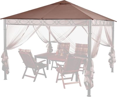 Vervangend dakzeil 3x3 m paviljoenstijl taupe