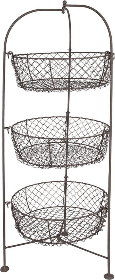 Clayre & Eef Mandenrek Ø 28x80 cm Bruin Metaal