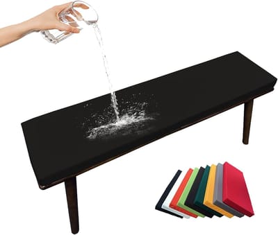 Waterdicht Zitkussen - Bankkussen Tuin - Buiten Zitten - Antislip Met Linten - 90x50x5 cm - Zwart