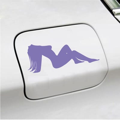 Bumpersticker - Dame - 7,3 X 18 - Paars