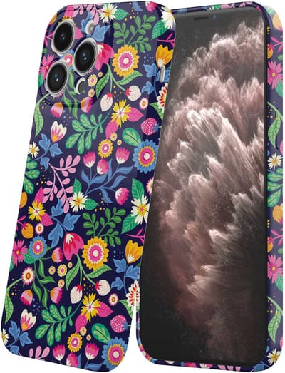 Smartphonica Telefoonhoesje Geschikt voor iPhone 11 Pro Max met Gekleurde Bloemen Opdruk - Flexibel Softcase TPU - Backcover Case Coloured Flowers Design geschikt voor iPhone 11 Pro Max