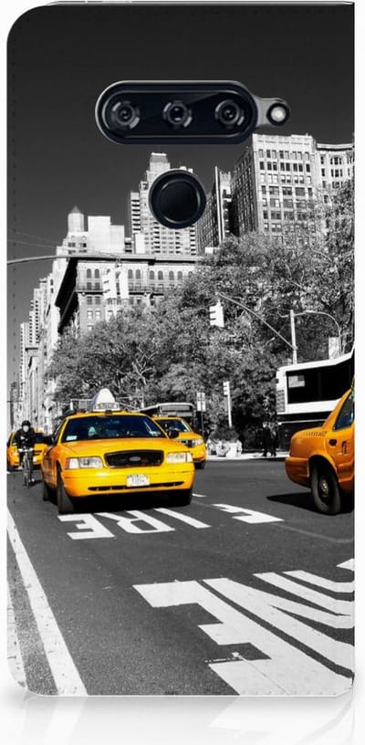 Standcase Hoesje voor LG V40 Thinq Book Cover New York Taxi