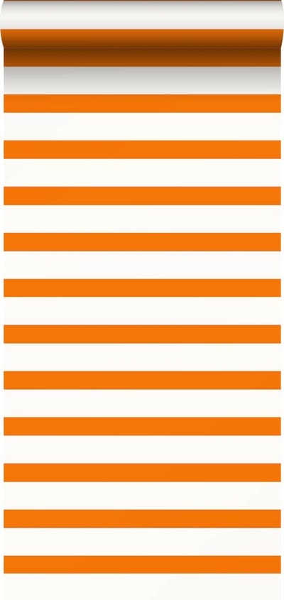 ESTAhome behang strepen oranje en wit - 53 cm x 10.05 m - 115872