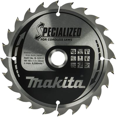 Makita SPECIALIZED B-32910 Hardmetaal-cirkelzaagblad 165 x 20 x 1 mm Aantal tanden: 24 1 stuk(s)