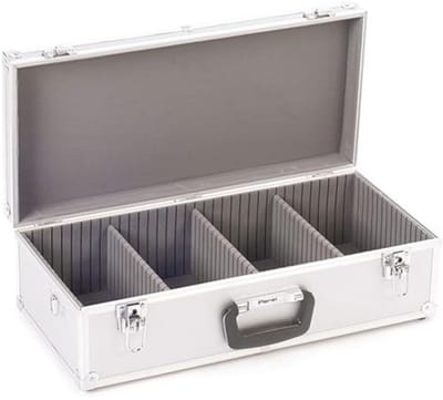 Zylo® CD Koffer - DVD Hard Kunststof Hoesje Houder - CD Organiser Portemonnee - Zilver - 27cm x 57cm x 17cm