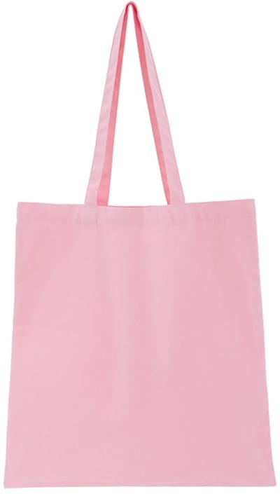Effen canvas tas - 38 x 42 cm - Draagtas - Katoenen tas met twee lange handvatten - Boodschappentas (Pink)