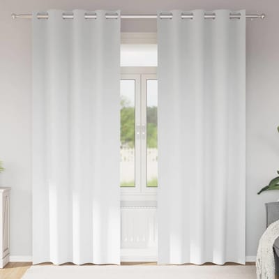 vidaXL Zwart-out Gordijnen met Ringen 2 st Puur Wit 245 x 140 cm